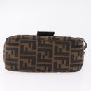 FENDI Zucca Canvas Shoulder Bag Brown Silver Auth yk20957SAV-12