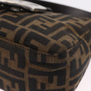 FENDI Zucca Canvas Shoulder Bag Brown Silver Auth yk20957SAV-14