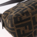 FENDI Zucca Canvas Shoulder Bag Brown Silver Auth yk20957SAV-15
