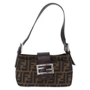 FENDI Zucca Canvas Shoulder Bag Brown Silver Auth yk20957SAV-2