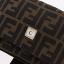 FENDI Zucca Canvas Shoulder Bag Brown Silver Auth yk20957SAV-20