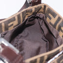 FENDI Zucca Canvas Shoulder Bag Brown Silver Auth yk20957SAV-23