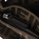 FENDI Zucca Canvas Shoulder Bag Brown Silver Auth yk20957SAV-25