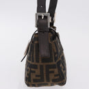FENDI Zucca Canvas Shoulder Bag Brown Silver Auth yk20957SAV-4