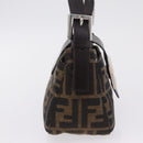 FENDI Zucca Canvas Shoulder Bag Brown Silver Auth yk20957SAV-5