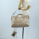 BALENCIAGA Metallic Edge City Hand Bag Leather 2way Beige 390154 Auth yk20959SAM-30