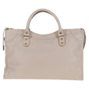 BALENCIAGA Metallic Edge City Hand Bag Leather 2way Beige 390154 Auth yk20959SAM-2