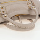 BALENCIAGA Metallic Edge City Hand Bag Leather 2way Beige 390154 Auth yk20959SAM-8