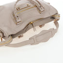 BALENCIAGA Metallic Edge City Hand Bag Leather 2way Beige 390154 Auth yk20959SAM-9