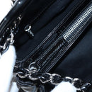 CHANEL Matelasse Mademoiselle Bowling Bag Patent Black Silver CC Auth yk20960V-20