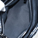CHANEL Matelasse Mademoiselle Bowling Bag Patent Black Silver CC Auth yk20960V-9
