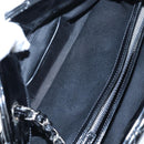 CHANEL Matelasse Mademoiselle Bowling Bag Patent Black Silver CC Auth yk20960V-22