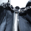 CHANEL Matelasse Mademoiselle Bowling Bag Patent Black Silver CC Auth yk20960V-24