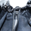 CHANEL Matelasse Mademoiselle Bowling Bag Patent Black Silver CC Auth yk20960V-25