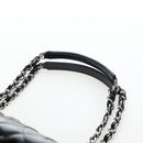 CHANEL Matelasse Mademoiselle Bowling Bag Patent Black Silver CC Auth yk20960V-14