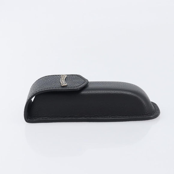 Chrome Hearts Glasses Case Leather Black Silver Auth yk20961M