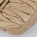 Miu Miu Matelasse Shoulder Bag Leather 2way Beige Gold Auth yk20963V-13