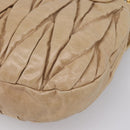 Miu Miu Matelasse Shoulder Bag Leather 2way Beige Gold Auth yk20963V-14