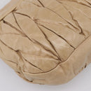 Miu Miu Matelasse Shoulder Bag Leather 2way Beige Gold Auth yk20963V-15