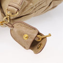Miu Miu Matelasse Shoulder Bag Leather 2way Beige Gold Auth yk20963V-17