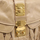 Miu Miu Matelasse Shoulder Bag Leather 2way Beige Gold Auth yk20963V-19