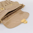 Miu Miu Matelasse Shoulder Bag Leather 2way Beige Gold Auth yk20963V-20