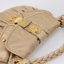 Miu Miu Matelasse Shoulder Bag Leather 2way Beige Gold Auth yk20963V-6