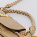 Miu Miu Matelasse Shoulder Bag Leather 2way Beige Gold Auth yk20963V-8