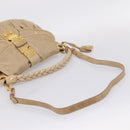 Miu Miu Matelasse Shoulder Bag Leather 2way Beige Gold Auth yk20963V-9