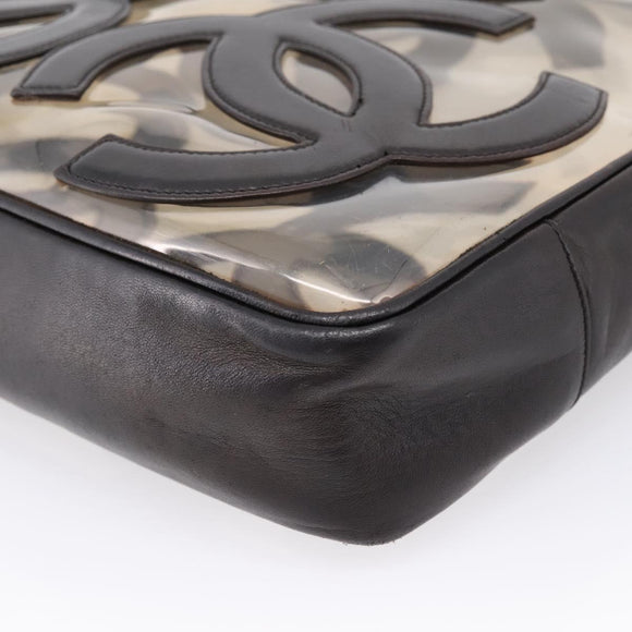 CHANEL Triple Coco Chain Shoulder Bag Leather Black Gold CC Auth yk20964V
