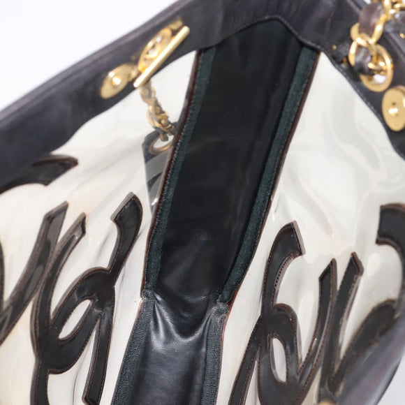 CHANEL Triple Coco Chain Shoulder Bag Leather Black Gold CC Auth yk20964V