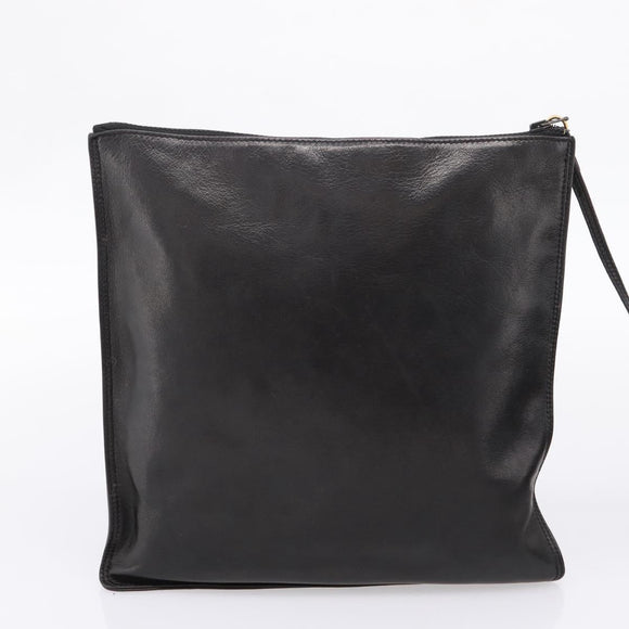 CHANEL Triple Coco Chain Shoulder Bag Leather Black Gold CC Auth yk20964V