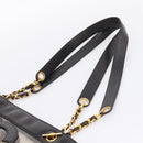 CHANEL Triple Coco Chain Shoulder Bag Leather Black Gold CC Auth yk20964V-8