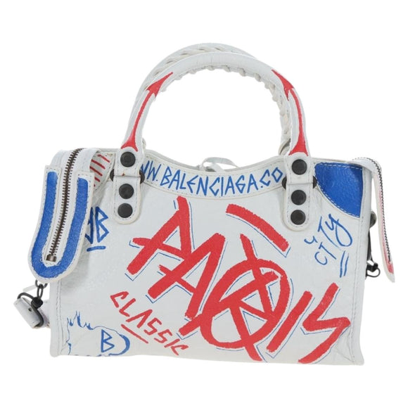 Balenciaga Graffiti Classic Mini City Bag Leather 2way 300295 Auth yk20965SAM
