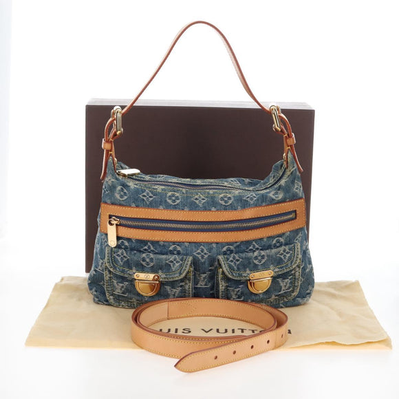 LOUIS VUITTON Monogram Denim Buggy PM Bag Blue M95049 LV Auth yk20968SAM