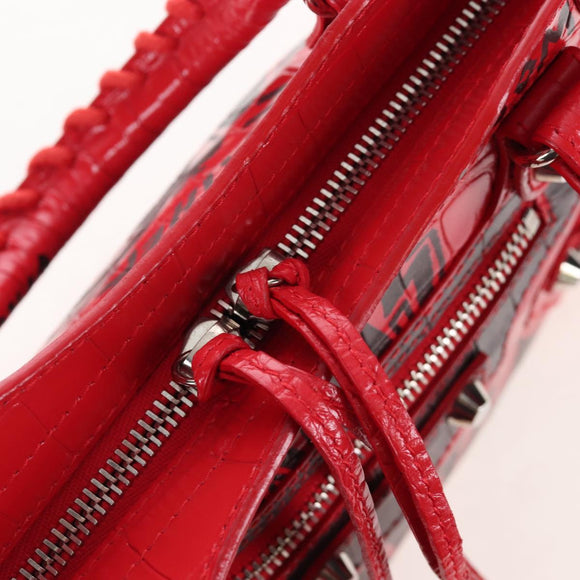 Balenciaga Graffiti Mini City Hand Bag Leather 2way Red 300295 Auth yk20970SAM