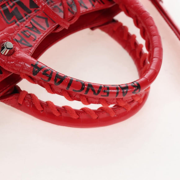 Balenciaga Graffiti Mini City Hand Bag Leather 2way Red 300295 Auth yk20970SAM