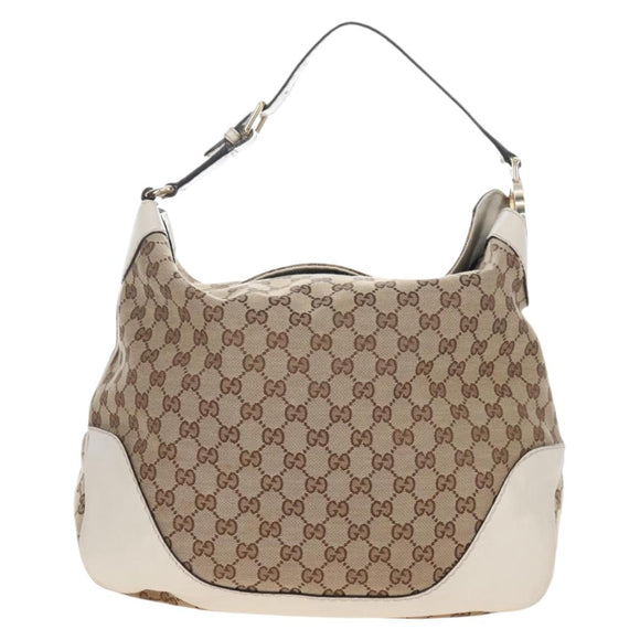 GUCCI GG Canvas Shoulder Bag Beige Gold 203506 Auth yk20974V