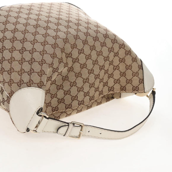 GUCCI GG Canvas Shoulder Bag Beige Gold 203506 Auth yk20974V