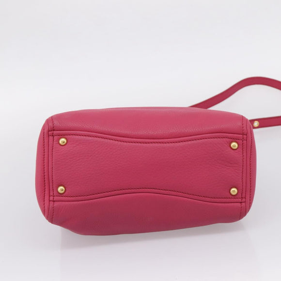 Miu Miu Hand Bag Leather Pink Gold Auth yk20977V