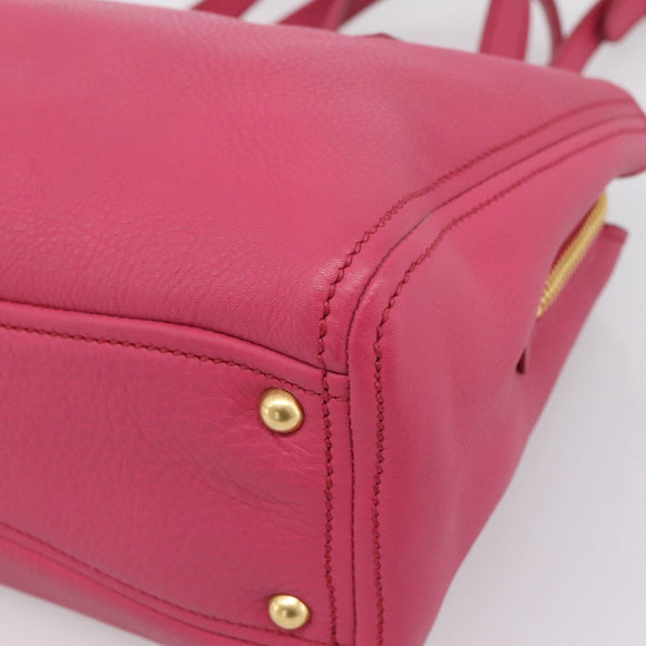 Miu Miu Hand Bag Leather Pink Gold Auth yk20977V