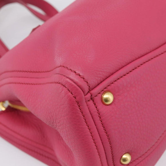 Miu Miu Hand Bag Leather Pink Gold Auth yk20977V