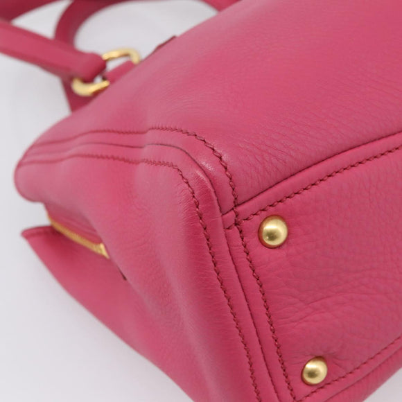 Miu Miu Hand Bag Leather Pink Gold Auth yk20977V