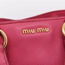 Miu Miu Hand Bag Leather Pink Gold Auth yk20977V-19