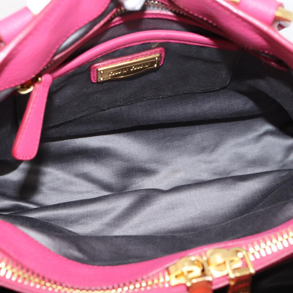 Miu Miu Hand Bag Leather Pink Gold Auth yk20977V