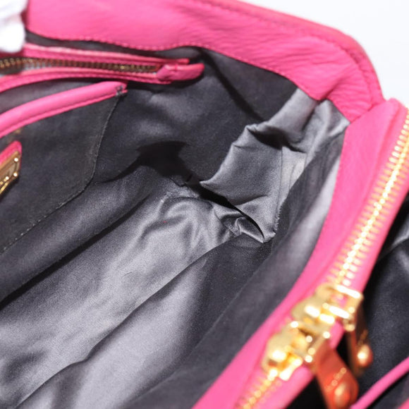 Miu Miu Hand Bag Leather Pink Gold Auth yk20977V