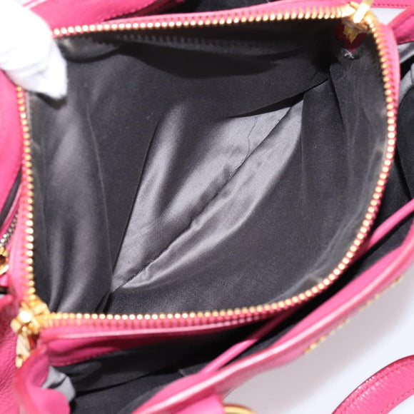 Miu Miu Hand Bag Leather Pink Gold Auth yk20977V
