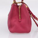 Miu Miu Hand Bag Leather Pink Gold Auth yk20977V-3