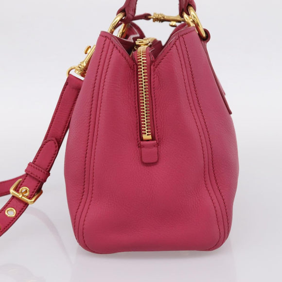 Miu Miu Hand Bag Leather Pink Gold Auth yk20977V
