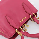 Miu Miu Hand Bag Leather Pink Gold Auth yk20977V-6